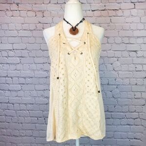 Maurices Crocheted Tie Front Sleeveless Top sz Med